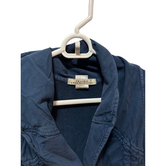 Prairie Underground dress Organic Cotton Wrap Surplice Lagenlook Navy Blue sz M - Picture 3 of 7